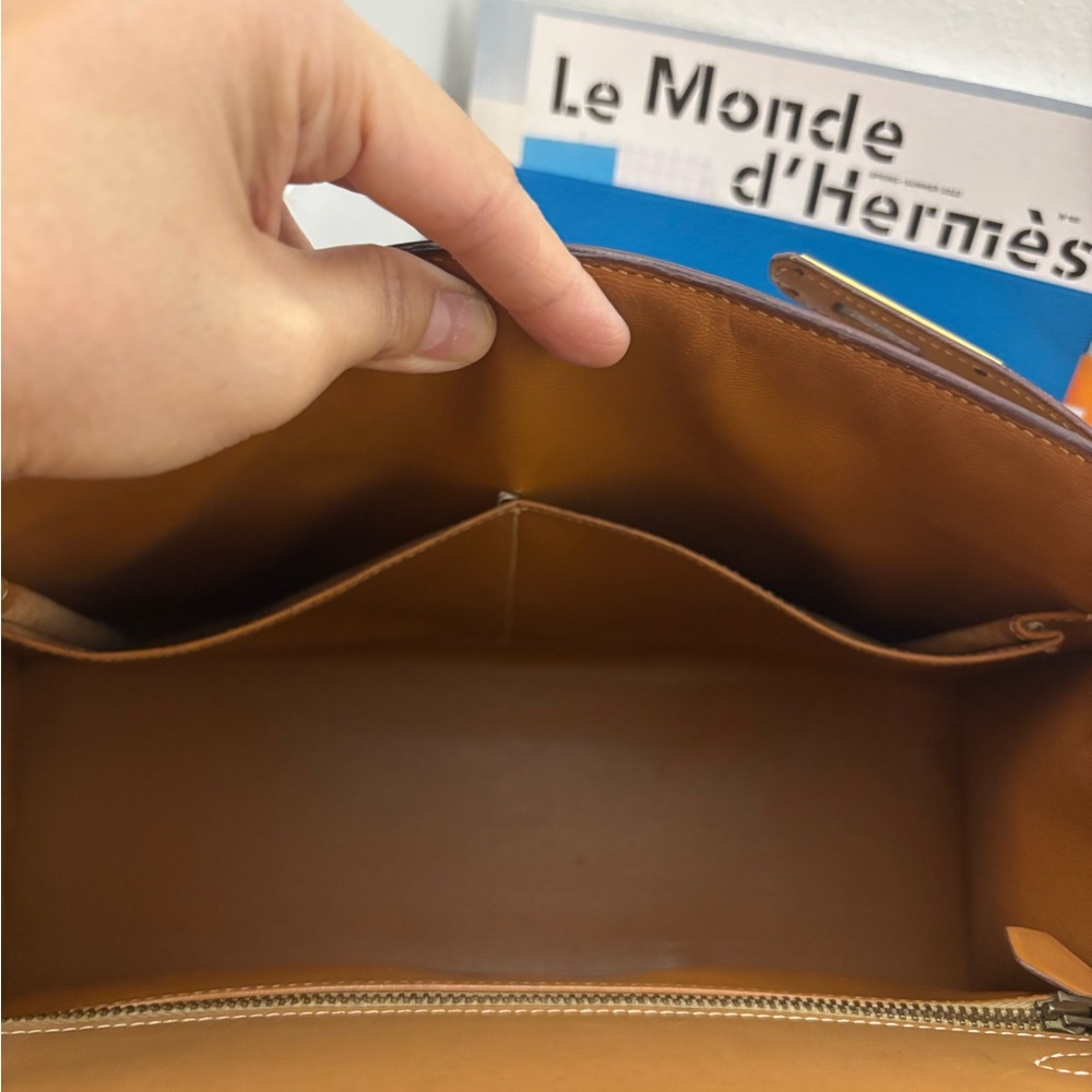 Hermes box calf sellier 32cm Natural Kelly - Picture 9 of 12